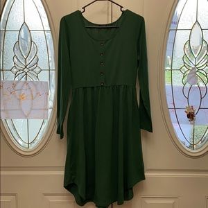 Green Button up tunic dress